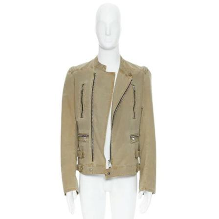 Balmain Pre-owned, Pre-owned Cotton outerwear Groen, Dames, Maat:L,Katoen