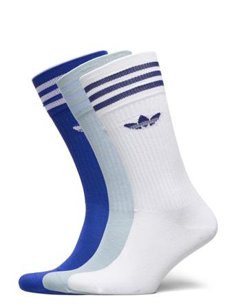 Solid Crew Sock Underwear Socks Regular Socks Vit Adidas Originals