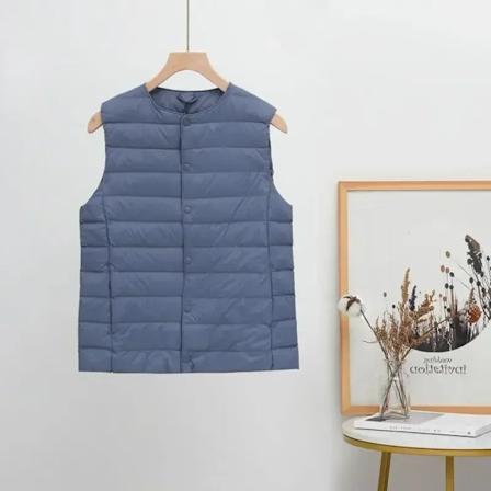2024 Ny Hvid Andedunvest Let Kvinder Veste Forår Efterår Yderbeklædning Inderbeklædning Bærbar Varmt Ærmeløs Foring Casual Blue XXL