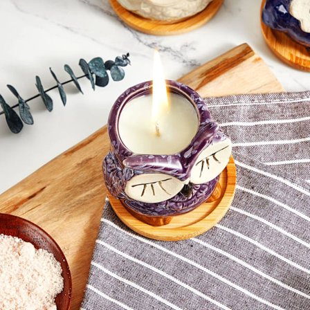 Duftlys Gaver til Kvinner, Bursdagspresanger til Kvinner, Uglegaver til Kvinner Søt Appelsinlys, Beste Venn Unik Lykkelig