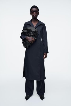 COS Doppelreihiges Hemdkleid In Midilänge in Blau - Frauen