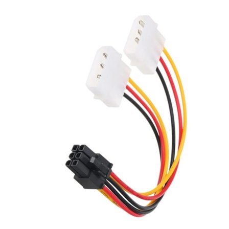 Strømforsyningskabel IDE Dobbelt 4Pin til 6Pin Stik til PCIe Grafikkort Erstatning for Videokort Tilbehør