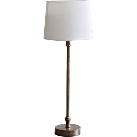 PR Home - Bordlampe Liam lampfot antikmässing / Sofia skärm vit Messing