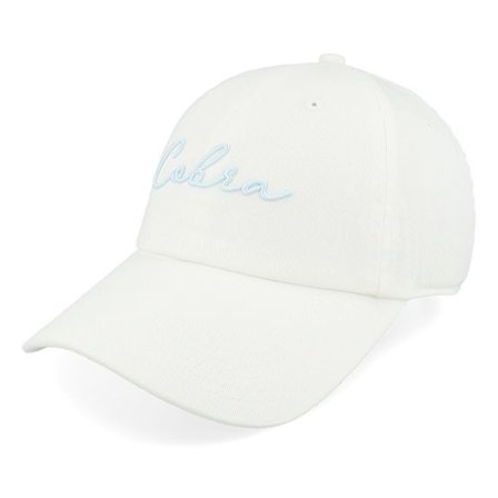 Cobra - Vit unconstructed Keps - Sunset Script White Dad Cap @ Hatstore