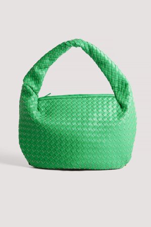 NA-KD Accessories Sac à épaule arrondi tressé - Sacs - Vert - One Size
