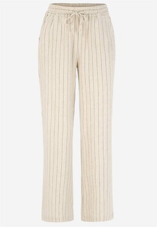 Soyaconcept - Bukse i viskose- og linblanding i krem / stripete for damer i størrelse L (42) - Cellbes