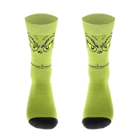 Unisex jul The Grinch Novelty Sokker Xmas Festival Morsomme Mid Calf Sokker For Voksne Menn Kvinner