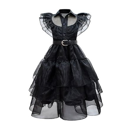 Onsdag Addams Dress For Girls Carnival Party Cosplay Kostym W