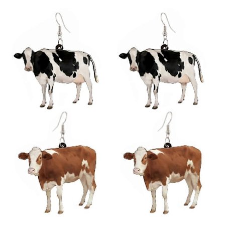 2 par dame øredobber dråpe ku øredobber dyr dinglende øredobber jenter ørepynt