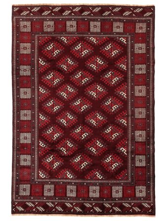 Turkaman Teppich Orientalischer Schwarz/Dunkelrot (Wolle, Persien)
