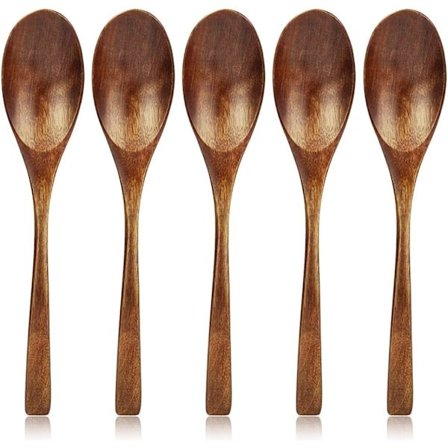 5 stk. Træskeer, Økologisk Træsuppe Ske Sæt, 7.8 I