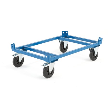 Palettenwagen RAHMEN, 500 kg Tragkraft , Ø 200 mm Gummi, Bremsen, 1200x800x305 mm