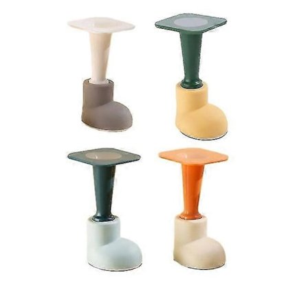 4 st Silikon dörrstopp, skadefri montering, inget behov av att borra, dämpande kollision, ingen skena