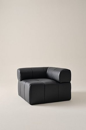 Jotex - Bankmodule Hoek Pu/leermix Zwart Zwart - DERMY - Koop Modulaire zitbanken bij Jotex