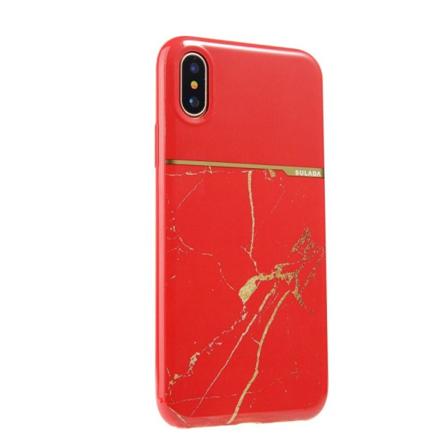 Iphone X/xs - Sulada Marmor Skal - Röd Red Röd