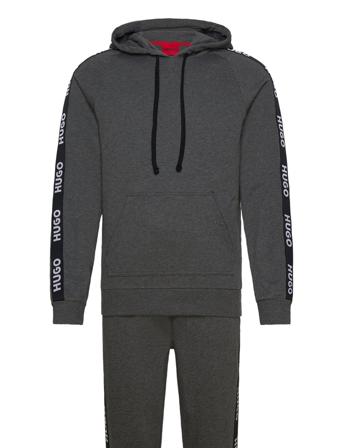 Sporty Logo Long Set Grey HUGO