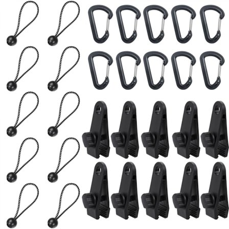 #30 stykker telt vandtæt stof klips parasol klips telt reb#