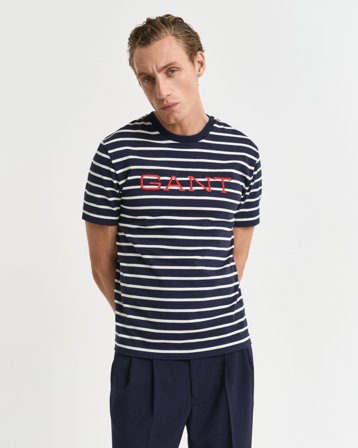 GANT Herren Graphic T-Shirt mit Streifen (XXL) Blau