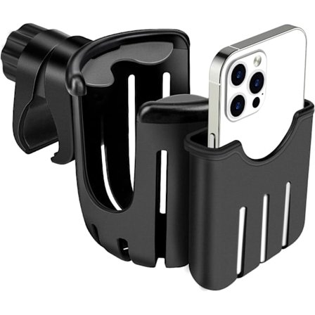 Universal Barnevogn Kopholder med Telefonholder Organizer, Baby Barnevogn, Klapvogn, Cykel, Kørestol, Sort