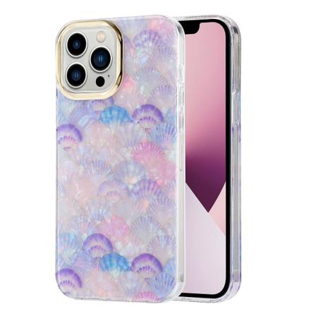 For iPhone 13 Pro Cover - Elektroplettering Linse Ramme PC+TPU IMD Telefon Cover Y8 Purple Shell