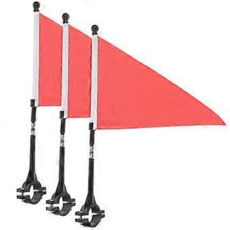 3 Sett Utendørs Flagg Sykkelstyre Flagg Utendørs Flagg Reflekterende Sykkel Flagg Liggende Tresykkel Flagg