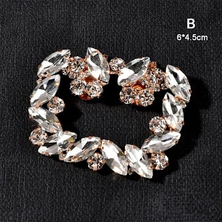 1 st. Glittrande Dekorativa Klämmor för Skor, Rhinestone Kvadratisk Klämma, Skor Dekoration, Charm Spänne för Dam Högklackade Bröllop Brud B-2