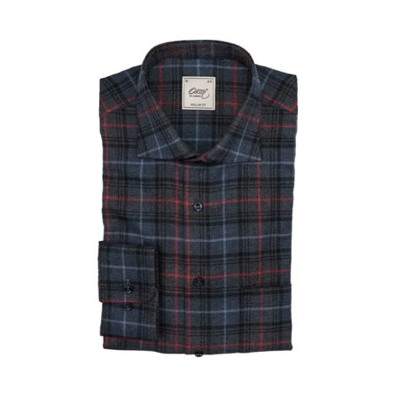 Oscar of Sweden Checked Flannel Regular Fit Shirt Skjortor Herr Blå 045