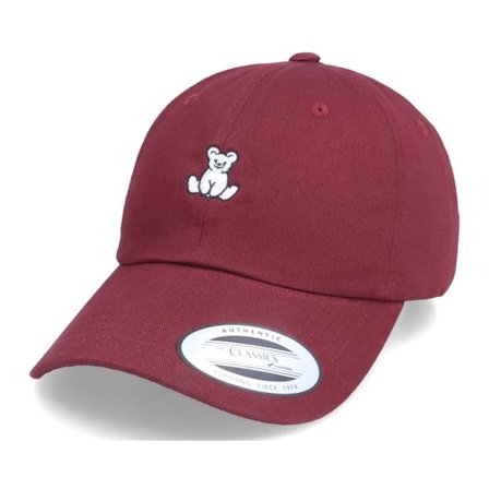 Abducted - Röd unconstructed Keps - Tiny Teddy Bear Maroon Dad Cap @ Hatstore