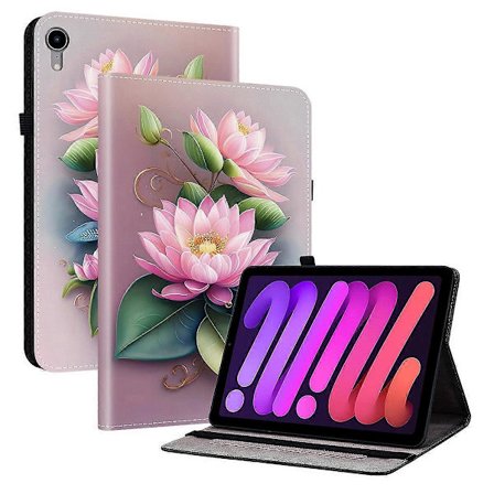 iPad mini (2024)/(2021) Nahkakotelo, kuvioitu, seisontatuella ja korttipaikoilla