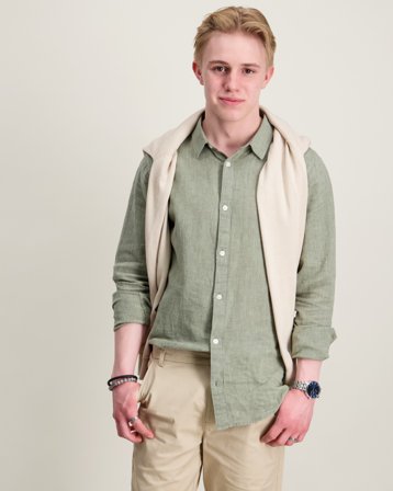 ONLY & SONS JUNIOR OSJCAIDEN LIFE LS LINEN SHIRT WN Cremefarvet Skjorter Dreng - Kids Brand Store