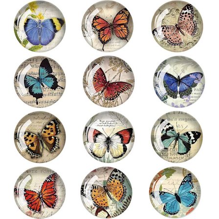 12 Pakk Sommerfugl Kjøleskapsmagneter 3d Glass Merktavle Kontormagneter Sett Vintage Sommerfugl Små Kjøleskapsmagneter Dekorative