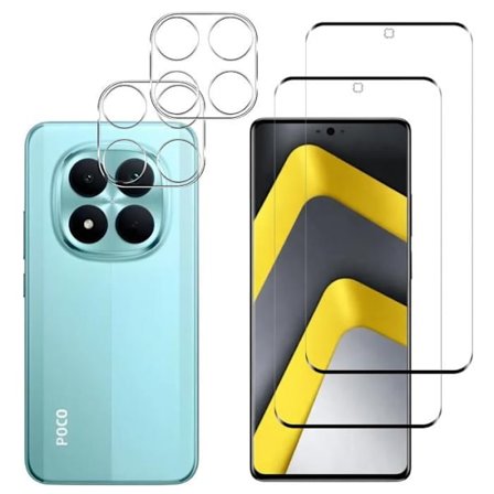 Hærdet Glas til Xiaomi Poco M8 PRO 5G og Kamerabeskyttelse [Pakke 2] Beskyttelsesfilm Phonillico