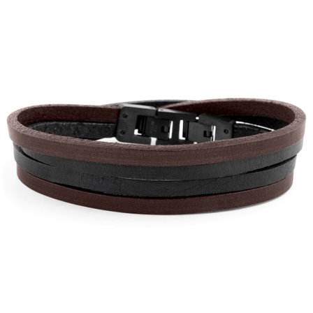 Sort & Mørkt Roy Dobbeltbundet Armbånd til mænd - Læderarmbånd