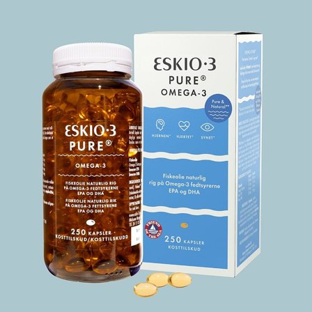Eskio-3 Pure Omega-3 250 kaps., Helse & Madvarer, Kosttilskud, Fiskeolie & Omega 3