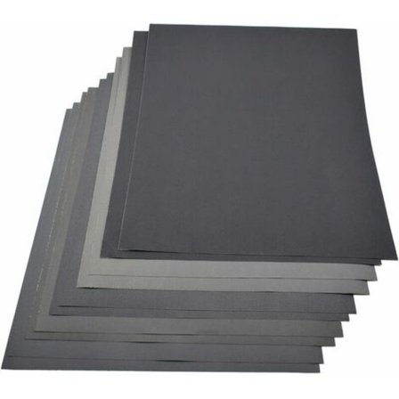Slipende sandpapir, 230?x 280?mm, 2 sandpapir av hver kornstørrelse, blandede korn 800/1000/1200/1500/2000, tørr/våt sandpapir, vanntett papir, pakke 