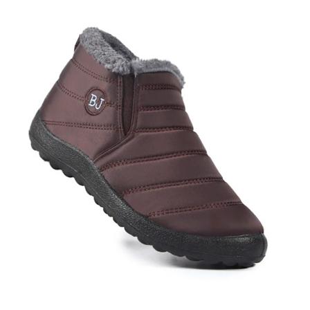 Herrskor Vinterstövlar Lätta Snöskor Vattentäta Vinterskor Plus Storlek 47 Slip-on Unisex Ankelvinterstövlar Coffee 42