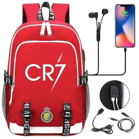 Cr7 Ryggsäck För Tonåringar Med Laptopfack, USB-Laddningsport, Multifunktionell Design, Vattentät Skolväska Med Stor Kapacitet - Perfekt Ryggsäck