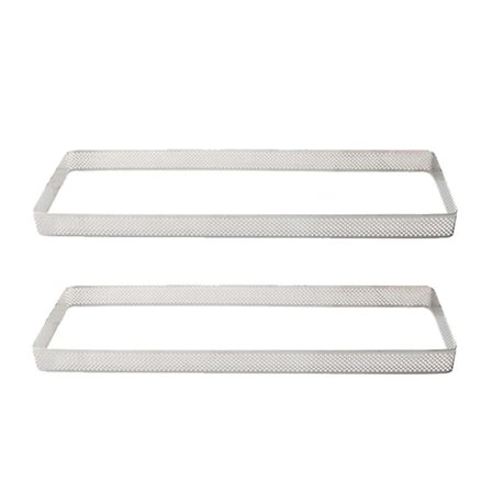 Rektangulær Pieform i Rustfritt Stål, Fransk Dessert Mousse Fruktpai Pai Eggring Eggkakeform