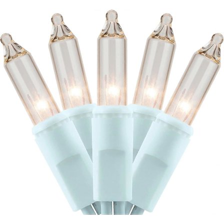 200 Klare Julelys Med Hvit Kabel. Pakke Med 2 Slynger På 21 Fot 100 Lamper Ul-Sertifisert Glødelampe (FMY){FY}