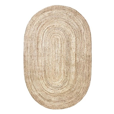 Jute stuetæppe 230x160cm – Naturligt ovalt design