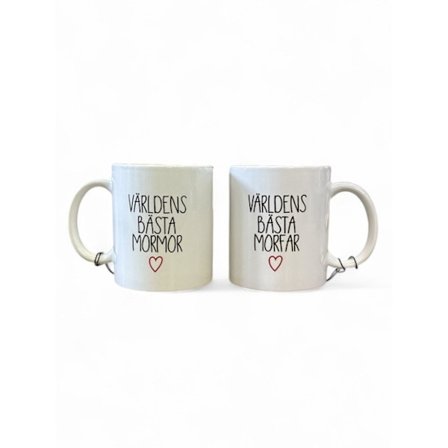 Mugg Världens bästa Morfar eller Mormor Vit
