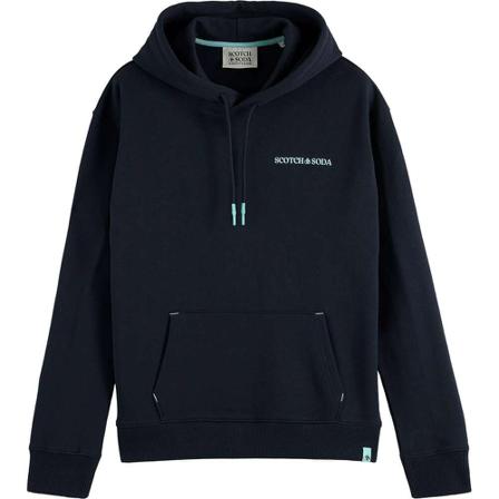 Scotch & Soda felpa hoodie Blå, Herre