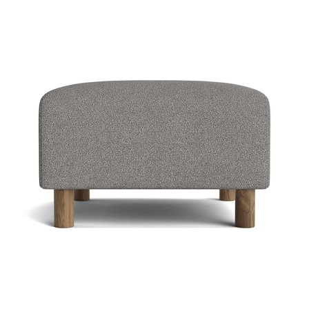 Toledo Pouf Hocker in Loop Grau, moderner Polsterhocker für das Wohnzimmer, bequeme Fußablage mit Nozag-Federung, kompaktes Design, 45cm