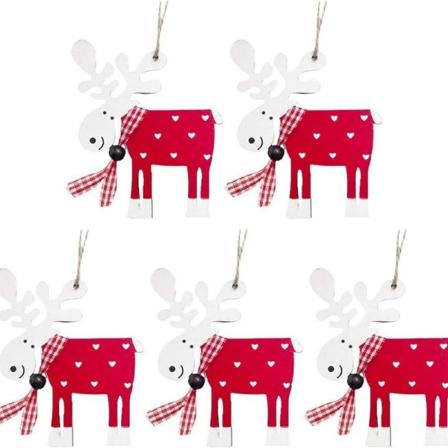 5 stk. juletræ rensdyr vedhæng juletræ vedhæng træ juletræ dekorationer