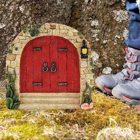Miniature Fe Have Garden Udendørs Dekor Tilbehør Fe Dør til Træer Børneværelse Væg Gård Kunst Skulptur