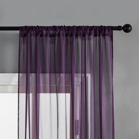 Skira Voile Gardiner Fönster Tyll Draperi LILA - high quality