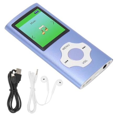 MP3-spiller med 1,8 tommers LCD-skjerm, støtter opptak, FM-radio, bærbar musikkspiller for studenter, mørkeblå