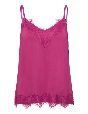 Cc Heart Rosie Lace Top Tops T-shirts & Tops Sleeveless Pink Coster Copenhagen