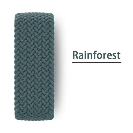 Flätad Solo Loop-rem för Apple Watch Band 45mm 44mm 41mm 40mm 42mm 38mm Nylon iwatch Series 9 8 7 5 SE 6 Ultra 49mm 03 rainforest green XS