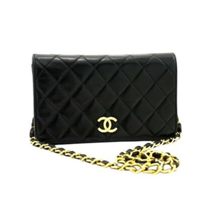 Chanel Vintage Pre-owned Læder chanel-tasker Sort, Dame Vintage Tasker, Størrelse: ONE Size